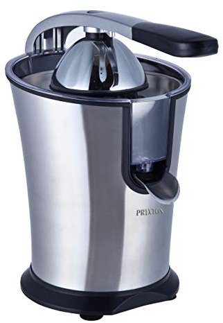 PRIXTON Spremiagrumi Elettrico Professionale XP1, Grande Potenza 160 Watt, 800 ml, Presa Antiscivolo, Acciaio inossidabile