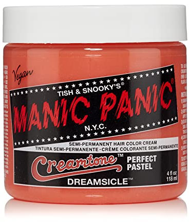 Tinte semipermanente para el cabello naranja Dreamsicle Pastel Classic Creme de Manic Panic, vegano y sin crueldad animal, 118 ml