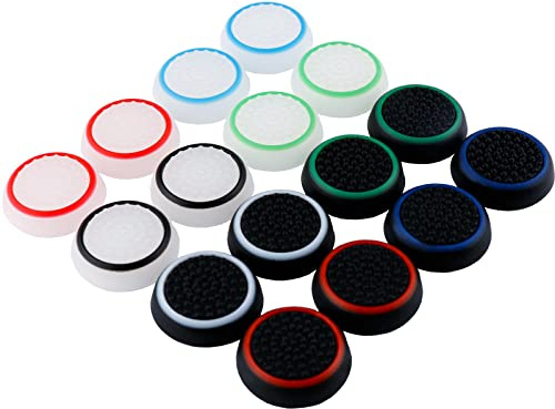 SUBANG 16 Pieces Silicone Noctilucent Thumb Grip Caps Controller Joystick Cap Covers for PS-Series, Xbox-Series Analog Stick Caps Replacement