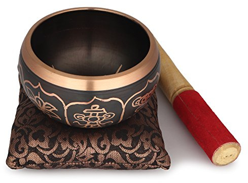 Zap Impex Vacker ny hand mässing sjungskål tibetansk meditation yoga sjungskål 10 cm
