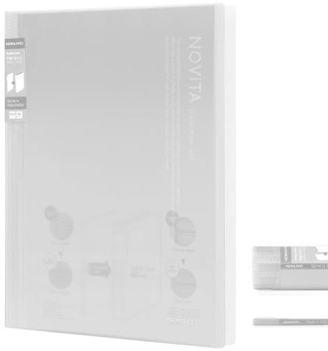 Kokuyo 40-Pocket Binder with Plastic Sleeves 8.5x11 (Clear), A4 and US Letter Expandable Art Portfolio Folder with Clear Sheet Protectors. 80 Pages of Presentation Display Book. (RA-N40T)