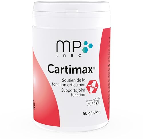 MP Labo Cartimax - stöd för ledfunktion för hundar och katter - glukosamin, harpagophytum, älgdrottning, bambu och spårämnen (50 kapslar)