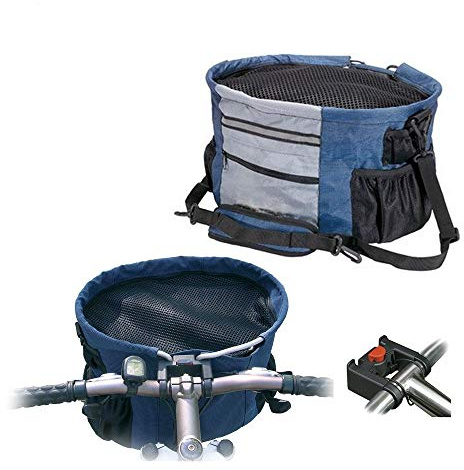 Walky Basket Pet Dog Bicycle Bike Basket & Carrier Easy Click Release Mounting- Up to 15lbs 15.5 Wide x 10 Depth