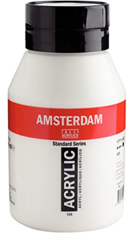 Amsterdam Talens Acrylfarben, 1000 ml Flasche, 105 Titanweiß