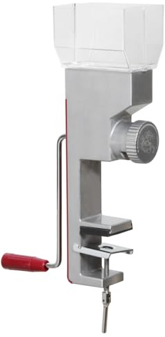 Kitchen Crop Grain Mill Wheat Flour Grinder, Stainless Steel Metal Burrs (Deluxe Grain Mill)
