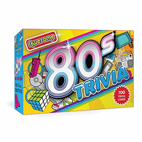Gift Republic Superbe questionnaire des années 80-100 Cartes de Quiz Amusantes sur la décennie des années 80 - Excellente idée Cadeau - Jeu de Voyage Portable