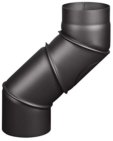 EWO Ofenrohr-Bogen 150 mm Durchmesser - Ofenrohr Multibogen 0°-90° Schwarz - Senotherm-Beschichtung - rußbeständig, frost- und tauwechselbeständig