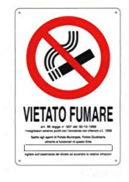 CARTELLO VIETATO FUMARE DL 20x 30 ALLUMINIO [TARGOTIMBRI ]