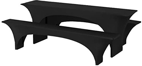 eventkauf Biertischhusse 3tlg. Set Stretch 220x70cm (Schwarz)