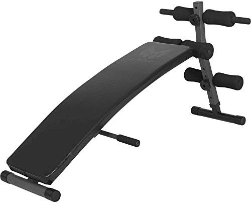 GYRONETICS® Sit Up Bank - Klappbar, Verstellbar, mit gepolsterte Beinfixierung, 121x31x48 cm, bis 120kg Belastbar, Schwarz - Trainingsbank, Hantelbank, Bauchtrainer, Sit-Up, Rückentrainer, Fitnessbank