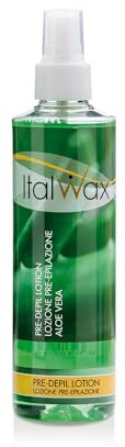 Italwax Loción Pre Depilación - 250ml - Aroma aloe vera - Prepara la piel para la depilación - Para todo tipo de pieles​