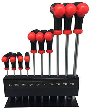 Höfftech 8045 Torx T Schraubendreher Satz Schraubenzieher T-Griff 10tlg., HT