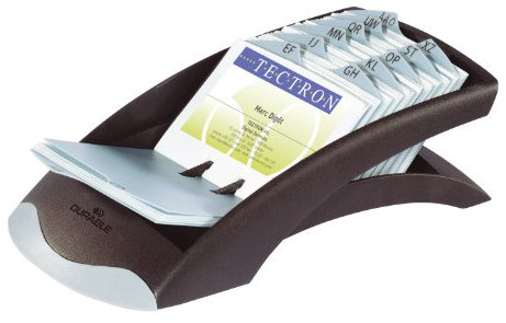 Durable Visitenkartenkasten Visifix Desk Vegas, für 200 Karten, inkl. Register A-Z, schwarz, 241301