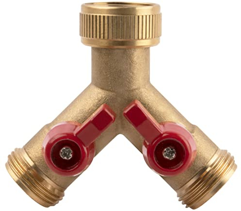 Boutté – Nez de robinet mâle 20x27 laiton – Double sortie à visser – Compatible raccords rapides – Diviseur d’arrosage