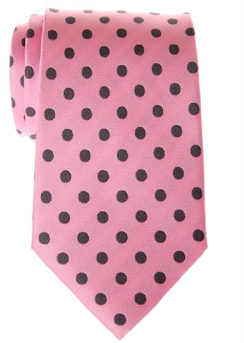 Retreez Corbata de microfibra con lunares de para hombres Rosa y Gris