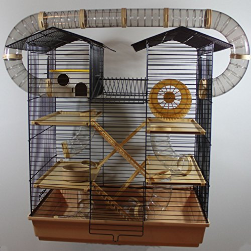 Hamsterburg Hamsterkäfig Mäusekäfig CH2 Beige mit Röhrensystem