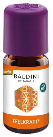 Baldini Feelkraft BIO, Bio Duftmischung mit 100% naturreinen ätherischen Ölen und Alkohol, Ölmischung mit Lemongras, Limette und Orange, 5 ml