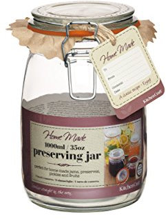 KitchenCraft Home Made Tarro Cierre con Palanca, Metal, Blanco, 17x10x17 cm