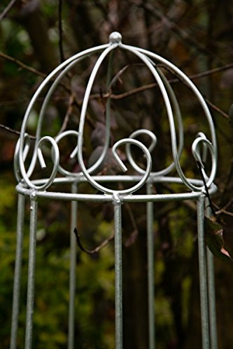 KUHEIGA Rankgerüst verzinkt/Zink Obelisk Rosenhilfe H: 160cm Rankhilfe Metall Zink