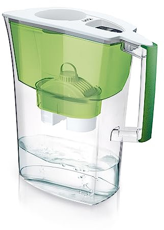 Laica Prime Line Water Filter Jug, 3L Capacity, With 1 x 30 Day Water Filter Cartridge, Preserves Mineral Salts, Reduce Chlorine & Heavy Metals & Reduces Hardness in Tap Water-Green