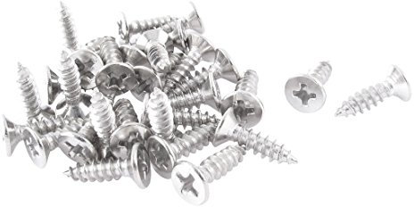 sourcing map Kreuzschlitzschrauben 30 Stück 4 mm x 14 mm selbstschneidendes Blech