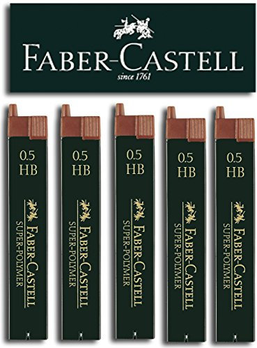 Faber-Castell SUPER-POLYMER Feinminen (5 Dosen, 0,5 HB)