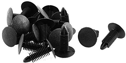 sourcingmap 20 Pcs Clip Plastique Porte Garniture Panneau Capote Agrafe Noir pour Trou de 7mm