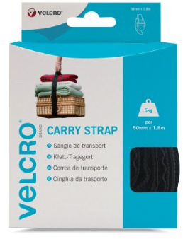 VELCRO Brand | Tracolla | Tracolla resistente e sicura per trasporto multiplo | Nero | 50 mm x 1,8 m