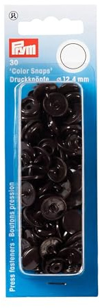 PRYM 393106 Nähfrei Druckknopf Color Snaps rund 12,4 mm dunkelbraun
