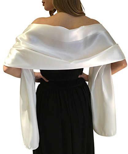 Central Chic Satin Braut -Verpackungs Stola Schal Pashmina Schal Hochzeiten Brides Brautjungfern in Elfenbein Weiß Schwarz Blau Silber Gold Rosa Grau Grün