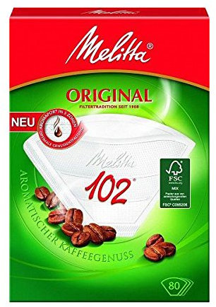 Melitta Aroma Filtertüten Größe 102, 1er Pack (1 x 80 Stück)