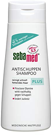 Sebamed Antischuppen Shampoo plus, 95% weniger Schuppen nach 4 Wochen, Shampoo für Damen und Herren, auch zur Bekämpfung von fettendem Haar und Juckreiz, 200 ml