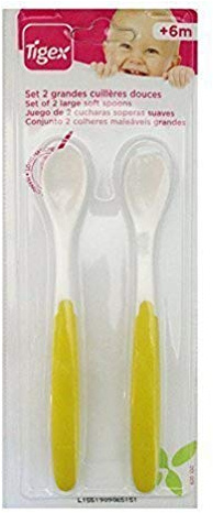 Tigex 820000 - Set de 2 cucharas infantiles de silicona