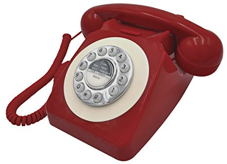 Benross 44510 - Telefono classico stile vintage, colore: Rosso