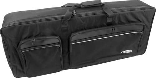 Classic Cantabile KT-D Keyboardtasche Größe D schwarz (Innenmaße 140 x 40 x 15cm, Schaumstoffpolsterung, Reiß- und Wasserfest, Rucksackgurte verstellbar)