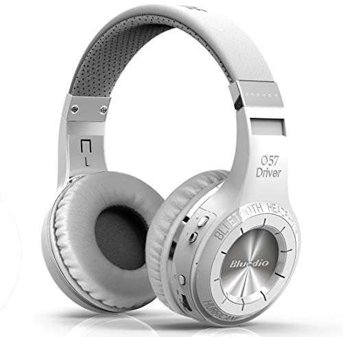 Bluedio HT Casque Bluetooth sans Fil, Casque sans Fil 5.0 avec Fonction Cloud/contrôle de la Voix, Ultra Léger Casque Bluetooth Supra-auriculaire (sans Fente pour Carte Micro SD/Radio FM) (Blanc)