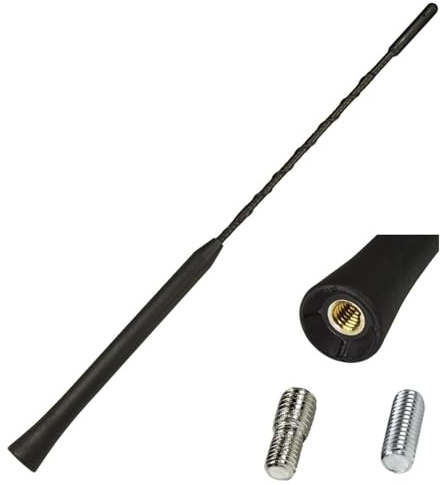 tomzz Audio 1200-002 Autoradio Kurzstab Ersatzstab Dach Antennenstab Ersatzstrahler kurz 28cm M5 M6 Anti Noise kompatibel mit Audi Opel Seat Skoda VW u.a. schwarz
