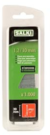 SALKI - Clavos BRAD AX 1,2, Blíster de 1000 Unidades, Clavos con Cabeza de 30mm para Grapado Neumático, Compatibles con Clavadoras Neumáticas, Metal