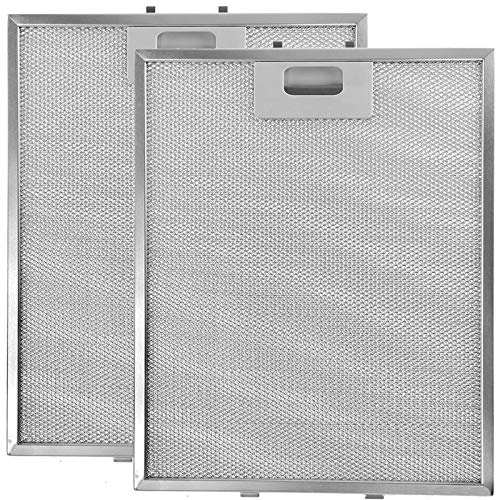 SPARES2GO Metallnätfilter kompatibel med Howdens kompatibel med Lamona Spisfläkt Extraktorfläktventil (Ej Universal, Förpackning med 2 Filter, Silver, 318 x 258 mm)