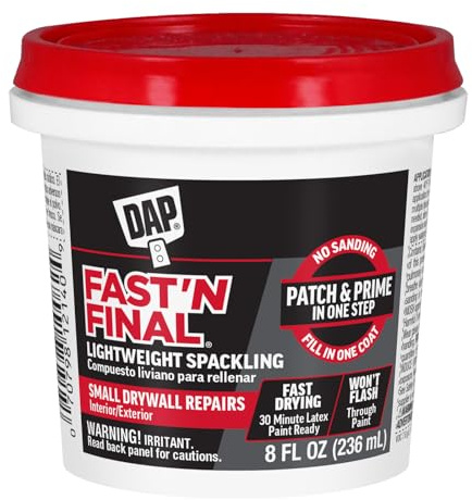 Dap 12140 Fast N Final Interior Exterior Spackle, 1/2-Pint
