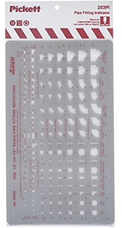 Pickett Piping Indicator Template, Three Scales: 1/8, 1/4, 1/2 Inch (253PI)