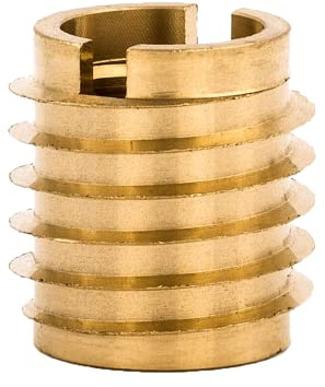 E-Z LOK Knife Threaded Insert for Hard-Wood, Brass Thread Inserts 3/8-16 Internal Threads, 0.625 Length Pack of 10