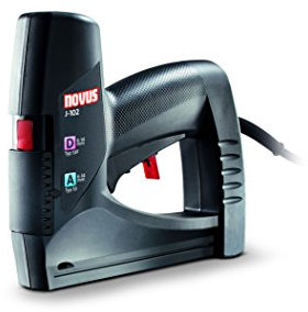 Novus Elektrotacker J-102, Unterlademechanik, Auslösesicherung, Klammernanzeige, zum Polstern & Befestigen von Folie, Klammerntyp Typ 53, Typ 53F Klammernlaenge 6-14mm
