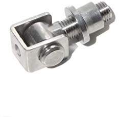 UHRIG einstellbares Kurz Torband M16 aus V2A Edelstahl, mit Einschweißmutter, für z.B. Gartentor, Zauntür uvm.