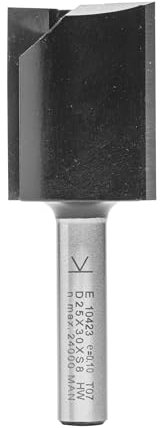 ENT 10423 Fraise à rainurer Carbure, Queue (S) 8 mm, Diamètre (D) 25 mm, NL 30 mm, SL 32 mm, GL 62 mm