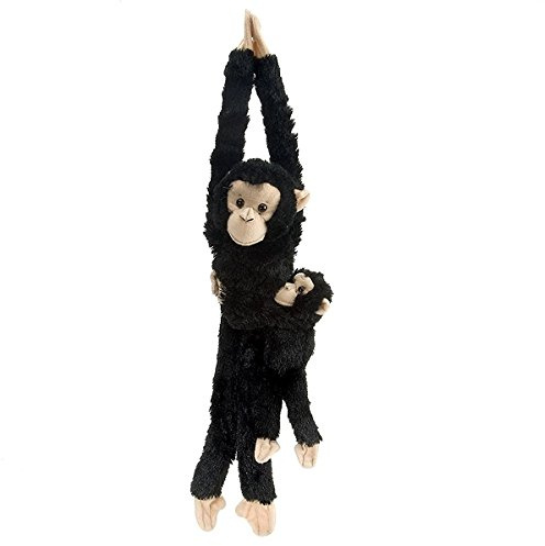 Wild Republic 14482 Republic 15265 - Plüschtier - Hanging Monkey - Schimpanse, Mama mit Baby, 51 cm