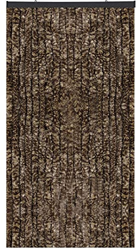 Arsvita Flauschvorhang Türvorhang (120x220 cm) in Meliert Beige-Braun als Insektenschutz für Balkon, Terrasse oder Wohnmobil, Wohnwagen, Pavillon