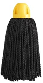 Maya | Mop in microfibra MAX Pro con filo nero | Filo universale | Non graffia il pavimento Pavimenti lisci non ruvidi | Grande capacità di assorbimento | Colore cappuccio giallo