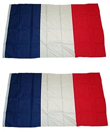 Lot de deux Drapeaux FRANCE neuf sous blister 150 x 90 cm