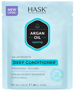 HASK Argan Oil Deep Conditioner Treatment for all hair types, colour safe, gluten free, sulfate free, paraben free - 1 50mL Packette